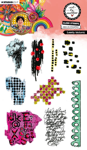 Studio Light - Art By Marlene - A5 - Clear Stamp Set - Lovely Textures