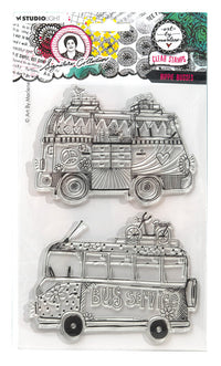 Studio Light - Art By Marlene - Signature Collection - A5 - Clear Stamp Set - Hippie Busses