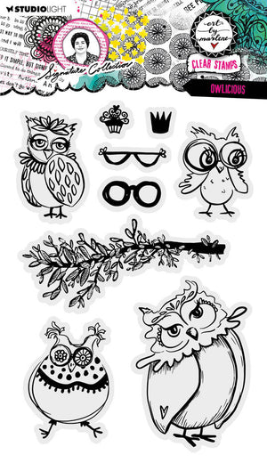 Studio Light - Art By Marlene - Signature Collection - A5 Clear Stamp Set - Owlicious