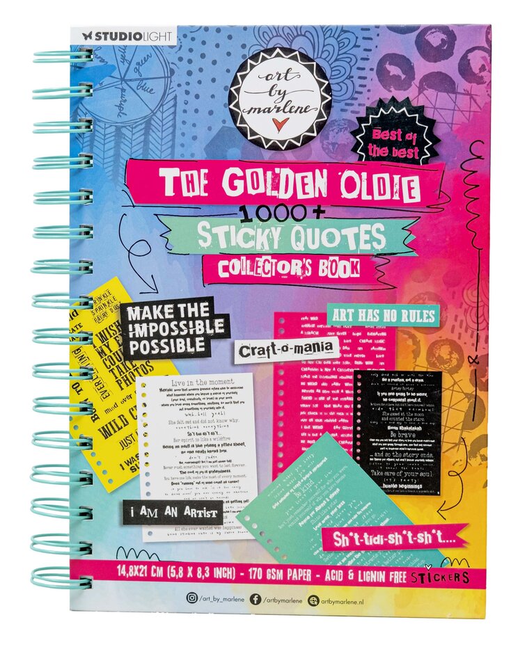 Studio Light - Art by Marlene -  Golden Oldie -A5 -Sticky Quotes Collector's Book