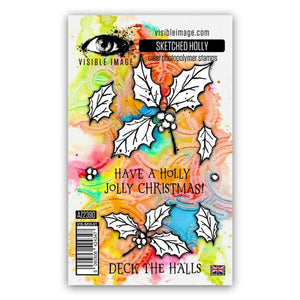 Visible Image - A6 - Clear Polymer Stamp Set - Sketched Holly