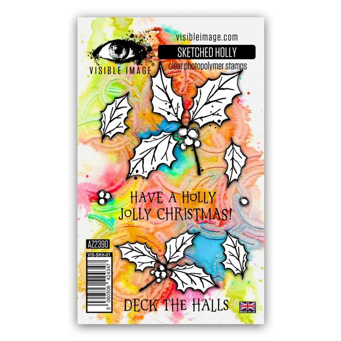 Visible Image - A6 - Clear Polymer Stamp Set - Sketched Holly