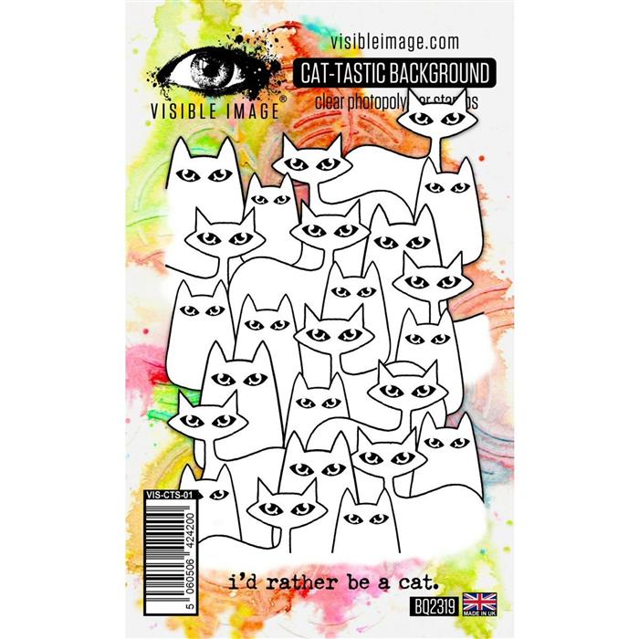 Visible Image - A6 - Clear Polymer Stamp Set - CAT-TASTIC Background