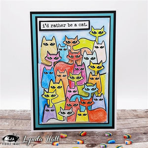 Visible Image - A6 - Clear Polymer Stamp Set - CAT-TASTIC Background