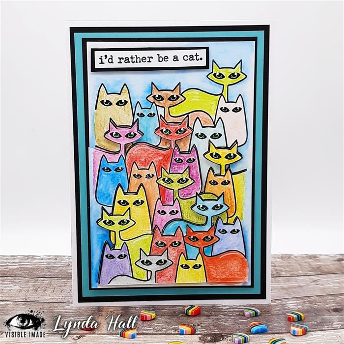 Visible Image - A6 - Clear Polymer Stamp Set - CAT-TASTIC Background