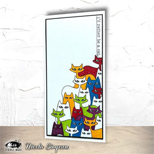 Visible Image - A6 - Clear Polymer Stamp Set - CAT-TASTIC Background