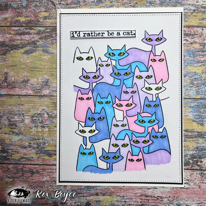 Visible Image - A6 - Clear Polymer Stamp Set - CAT-TASTIC Background