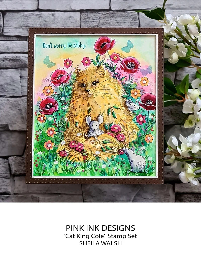 Pink Ink Designs - Clear Photopolymer Stamps - A5 - Cat King Cole