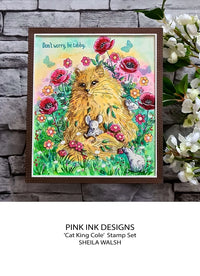 Pink Ink Designs - Clear Photopolymer Stamps - A5 - Cat King Cole