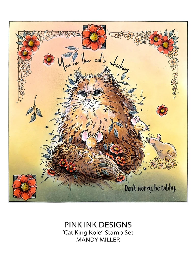 Pink Ink Designs - Clear Photopolymer Stamps - A5 - Cat King Cole