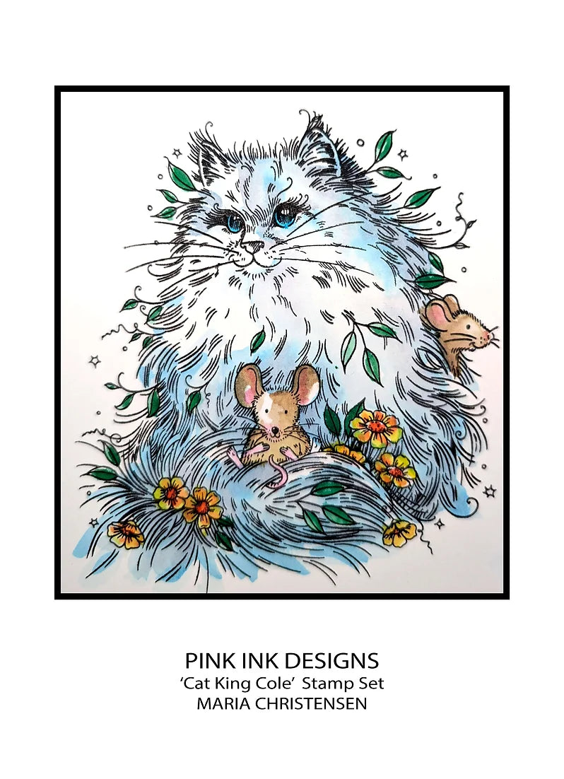 Pink Ink Designs - Clear Photopolymer Stamps - A5 - Cat King Cole