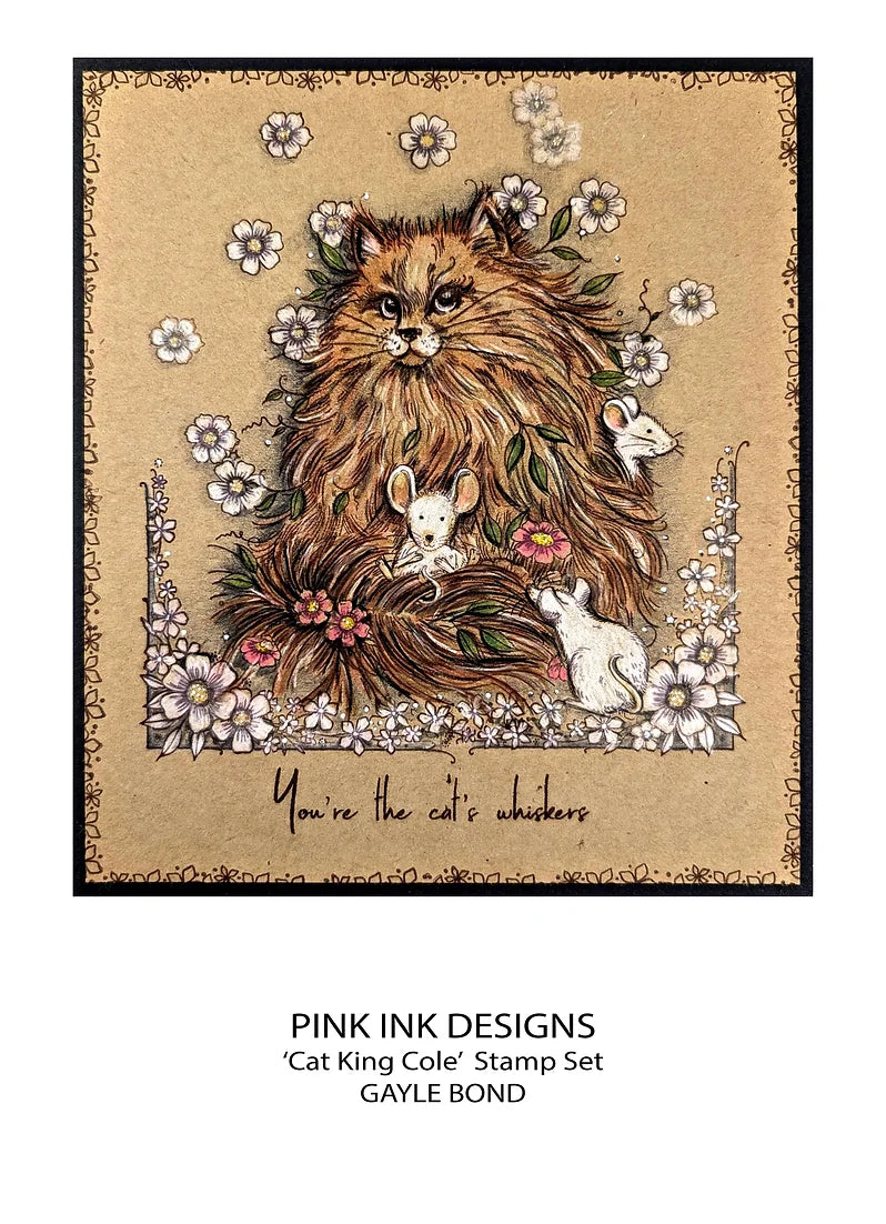 Pink Ink Designs - Clear Photopolymer Stamps - A5 - Cat King Cole