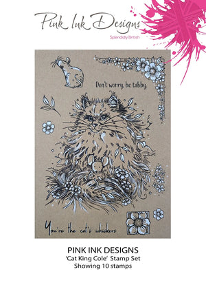 Pink Ink Designs - Clear Photopolymer Stamps - A5 - Cat King Cole