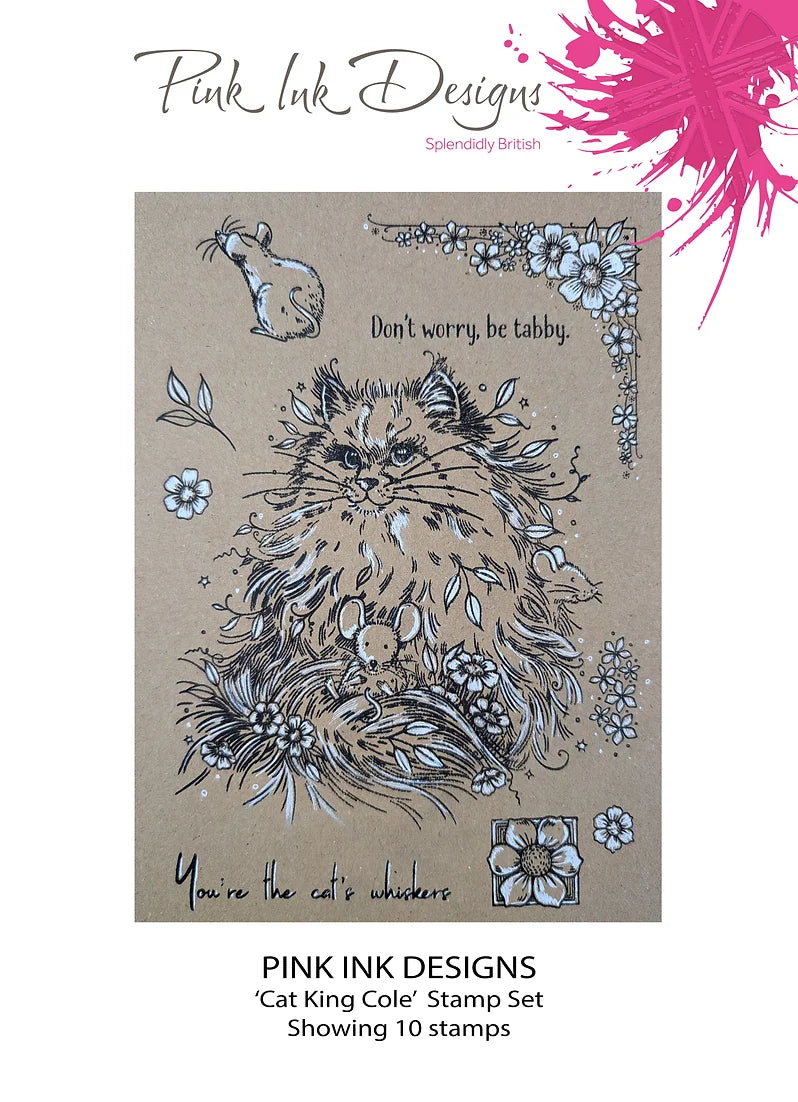 Pink Ink Designs - Clear Photopolymer Stamps - A5 - Cat King Cole