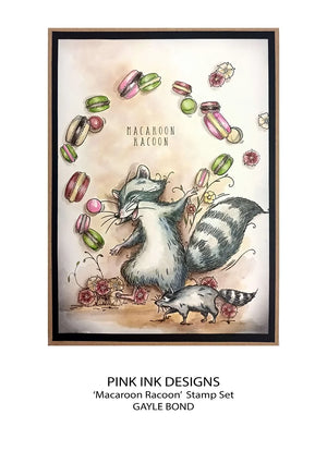 Pink Ink Designs - Clear Photopolymer Stamps - Macaroon Raccoon