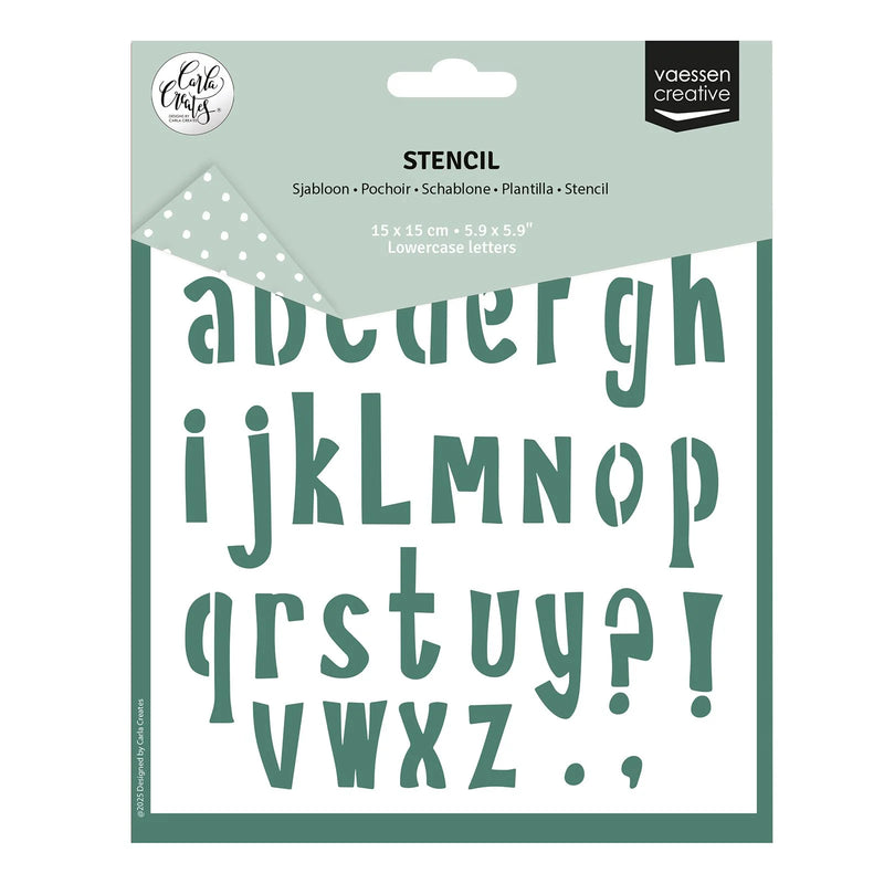 Vaessen Creative - Carla Creates - Stencil - 6 x 6 - Lower Case Letters - PREORDER