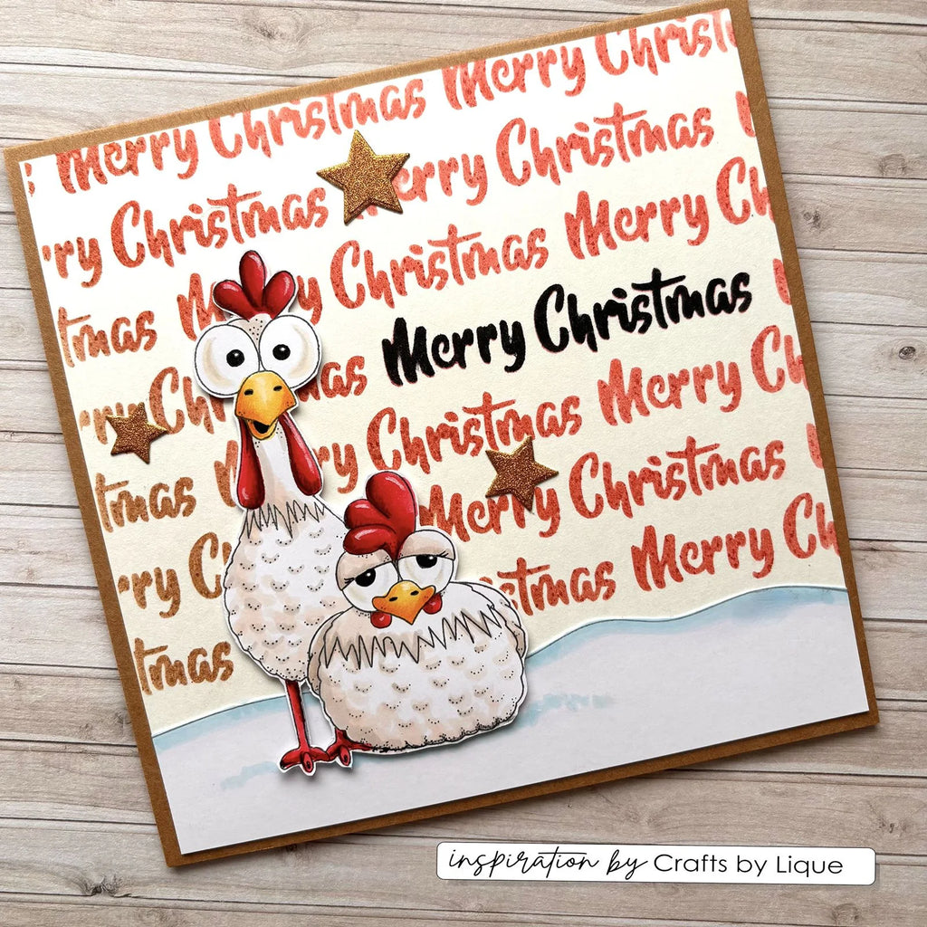 Vaessen Creative - Carla Creates - Clear Stamp Set - Christmas  Chickens 1