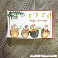 Vaessen Creative - Carla Creates - Clear Stamp Set - Christmas  Chickens 1