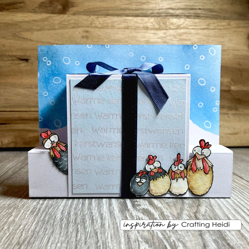 Vaessen Creative - Carla Creates - Clear Stamp Set - Christmas  Chickens 1