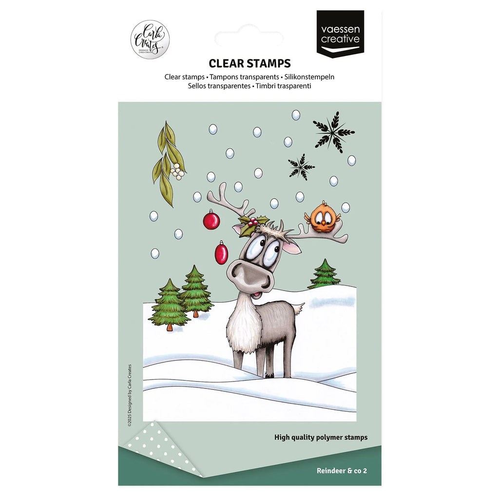 Vaessen Creative - Carla Creates - Clear Stamp Set - Christmas Reindeer 2