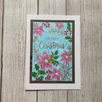 Hobby Art Stamps - A6 - Clear Polymer Stamp Set - Floral Merry Christmas