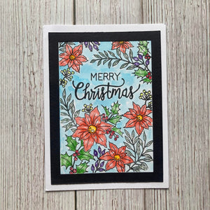 Hobby Art Stamps - A6 - Clear Polymer Stamp Set - Floral Merry Christmas