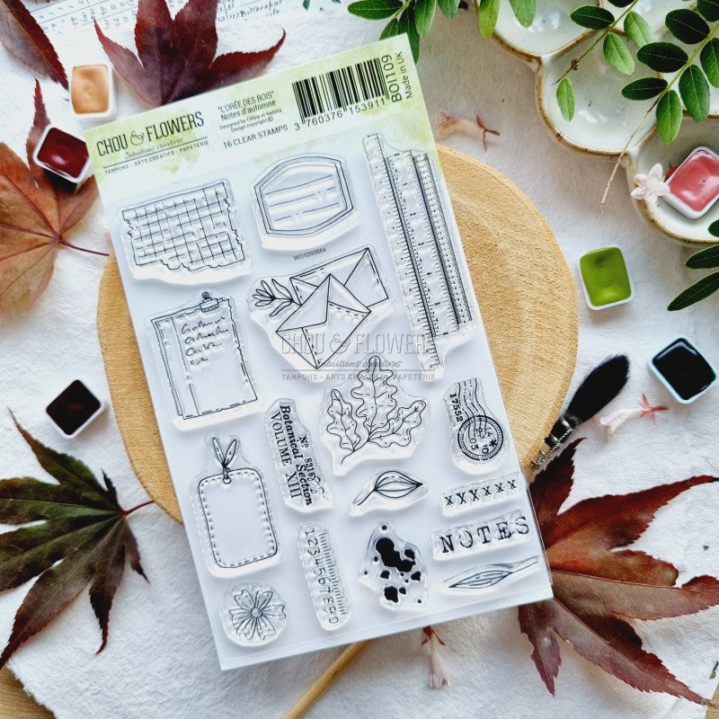 Chou & Flowers - Clear Stamps - A6 - The Woods - Autumn Notes