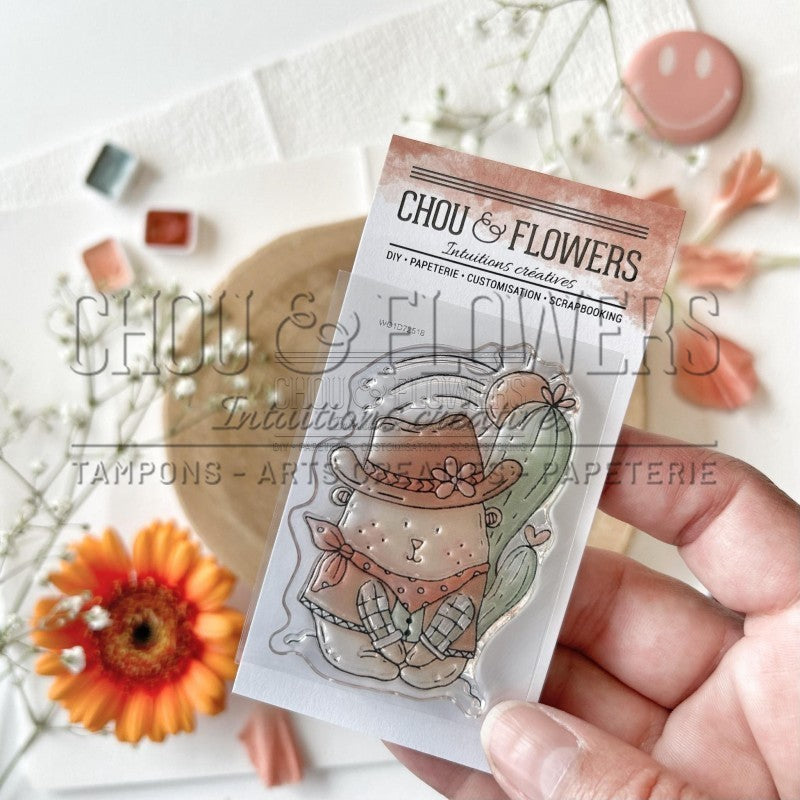 Chou & Flowers - A8 - Clear Stamps - Doudou Cowboy