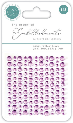 Craft Consortium - Adhesive Pearls - Dew Drops - Lilac