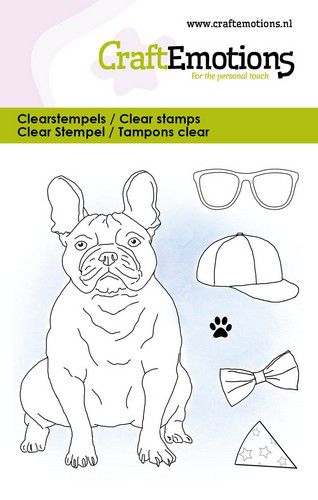 Craft Emotions - A7 - Clear Polymer Stamp Set - Bulldog