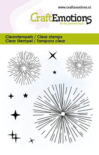 Craft Emotions - A7 - Clear Polymer Stamp Set - Fireworks