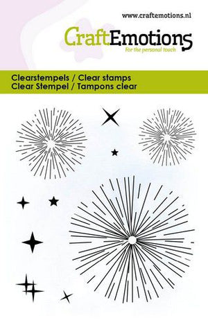 Craft Emotions - A7 - Clear Polymer Stamp Set - Fireworks