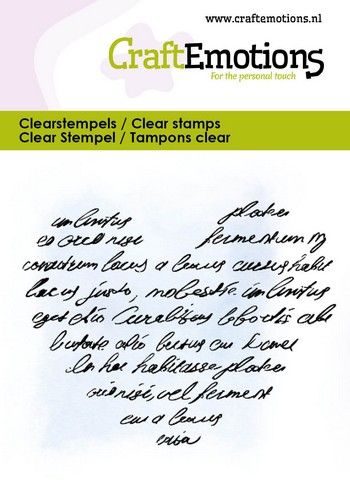 Craft Emotions - A7 - Clear Polymer Stamp Set - Script Heart