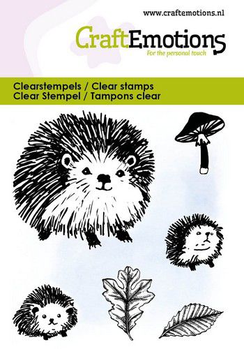 Craft Emotions - A7 - Clear Polymer Stamp Set - Hedgehog