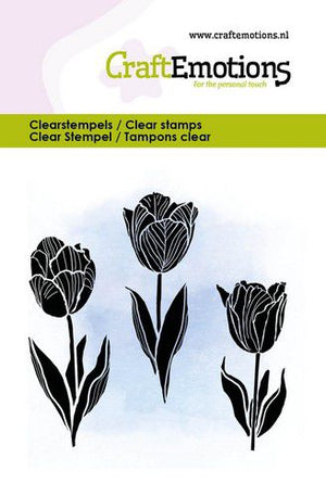 Craft Emotions - A7 - Clear Polymer Stamp Set - Tulips