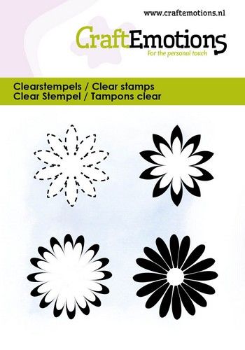 Craft Emotions - A7 - Clear Polymer Stamp Set - Various Flowers 2