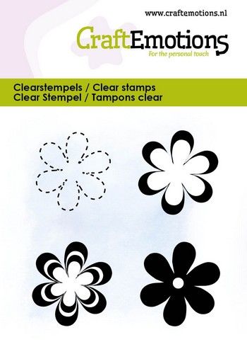 Craft Emotions - A7 - Clear Polymer Stamp Set - Various Flowers 1