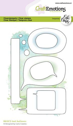 Craft Emotions - A6 - Clear Polymer Stamps - Carla Creaties - Basics - Text Balloons