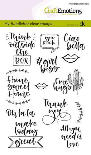 Craft Emotions - A6 - Clear Polymer Stamp Set - Quotes 2 - Carla Kamphuis