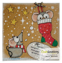 Craft Emotions - A6 - Clear Polymer Stamp Set - Carla Creaties - Mouse 1 - Christmas