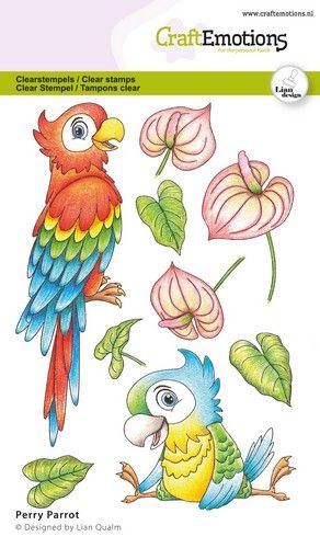 Craft Emotions - Clear Polymer Stamp Set - Perry Parrot - Lian Qualm