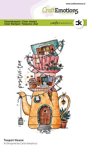 Craft Emotions - A6 - Clear Polymer Stamp - Carla Kamphuis - Teapot House