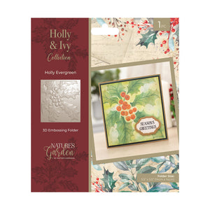 Craft Consortium - Embossing Folder - Nature's Garden - Holly Evergreen