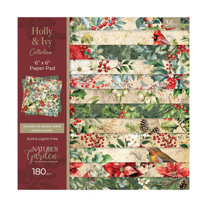 Craft Consortium - 6 x 6 Paper Pad - Holly & Ivy