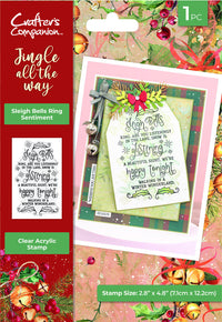 Craft Consortium - Clear Stamp Set - Jingle All the Way - Sleigh Bells Ring Sentiment