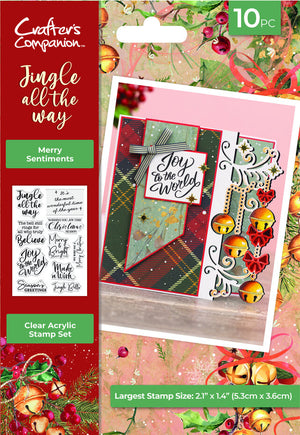 Craft Consortium - Clear Stamp Set - Jingle All the Way - Merry Sentiment