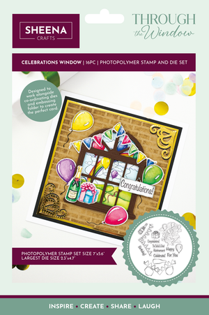 Creative Expressions - A5 - Clear Stamp & Die Set - Sheena Crafts - Through the Window - Celebrations