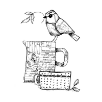 Crafty Individuals - Unmounted Rubber Stamp - 648 - Blue TitBird