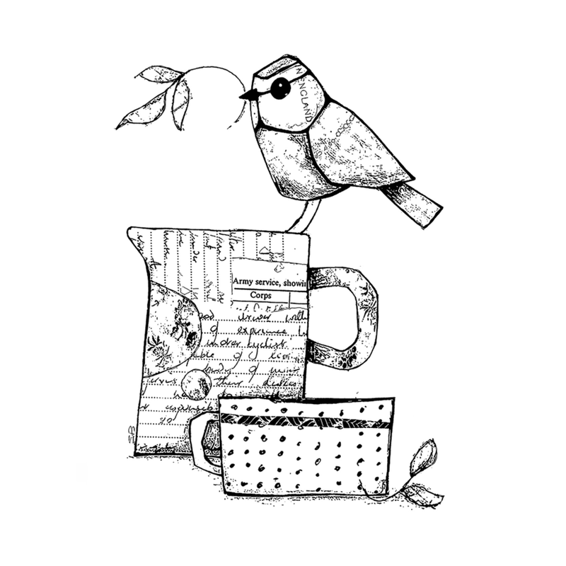 Crafty Individuals - Unmounted Rubber Stamp - 648 - Blue TitBird