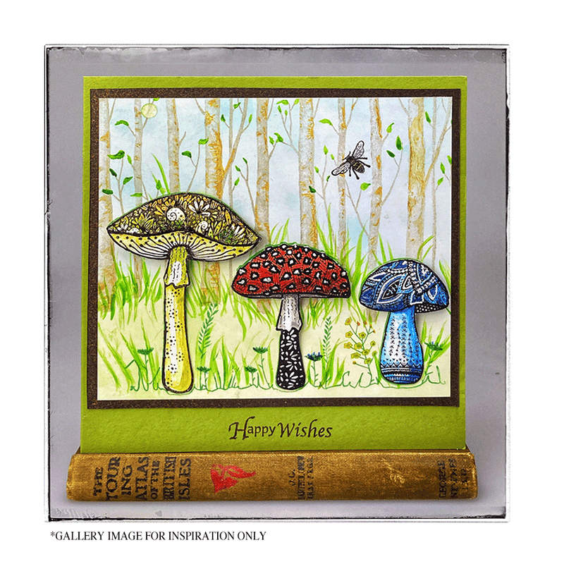 Crafty Individuals - Unmounted Rubber Stamp - 647 - Happy Mushrooms